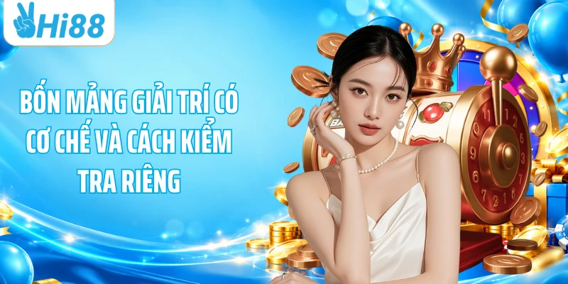 Bốn mảng giải trí có cơ chế và cách kiểm tra riêng